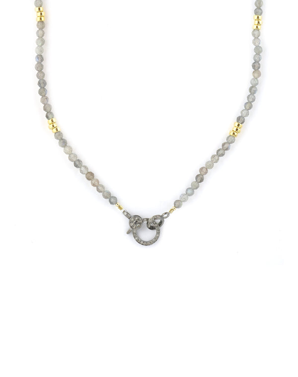 The Eva Lock Necklace: Labradorite Rondelle