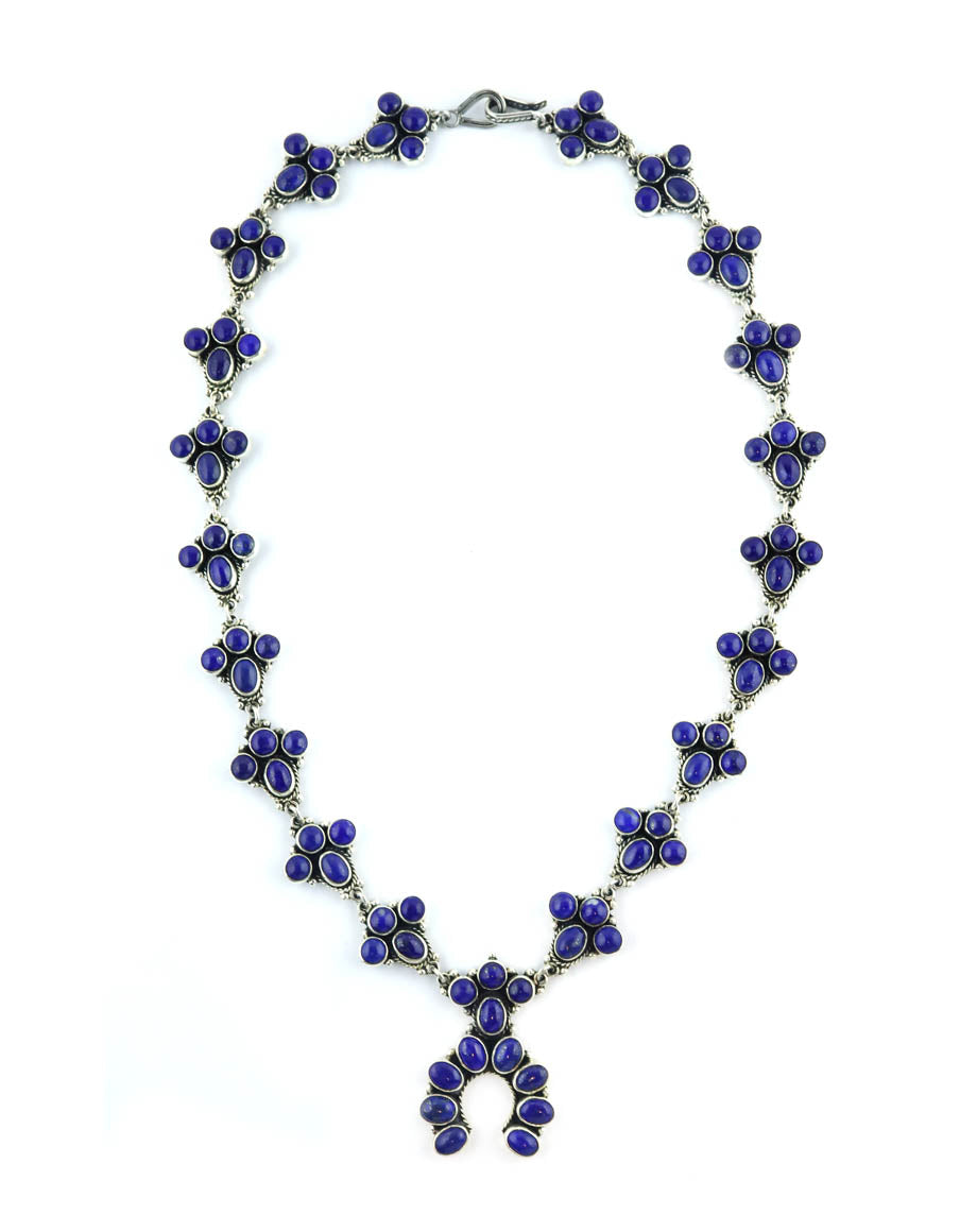 Medium Federico Lapis Squash Blossom Necklace