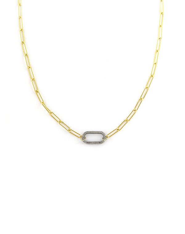 Large Luxe Lexi Lock Necklace: Gold Filled Paper Clip
