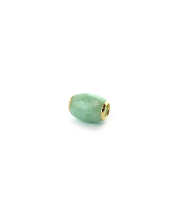 14K Gold Light Green Jade Tube Spacer