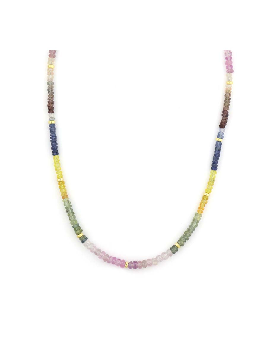 3mm Soft Pastel Sapphire Rondelle Necklace