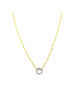 24" 14K Gold Simple Cable 12mm Diamond Lock Necklace