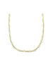 14K Gold Bar & Round Link Hollow Chain