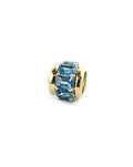 Thick 14K Gold Baguette London Blue Topaz Spacer