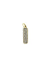 14K Gold Two Tone Long Skinny Diamond Dog Tag