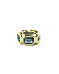 Chunky 14K Gold London Blue Bezel Spacer