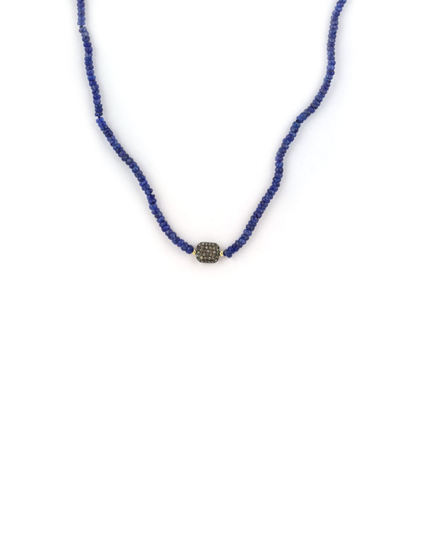 Madagascar Blue Sapphire Diamond Necklace