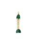 14K Gold Diamond Fish Bone Malachite