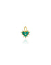 Small 14K Gold Malachite Diamond Halo Heart Charm