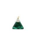 14K Gold Malachite Diamond Triangle Pendant