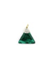 14K Gold Malachite Diamond Triangle Pendant