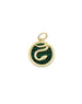 14K Gold Malachite Textured Snake Coin Charm