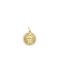 14K Matte Gold Diamond Angel Coin Charm