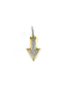 14K Matte Gold Silver Diamond Downward Arrow Charm