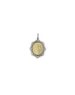 14K Matte Gold Two Tone Diamond Mirror Charm