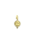 14K Matte Gold Diamond Trio Guardian Angel Charm
