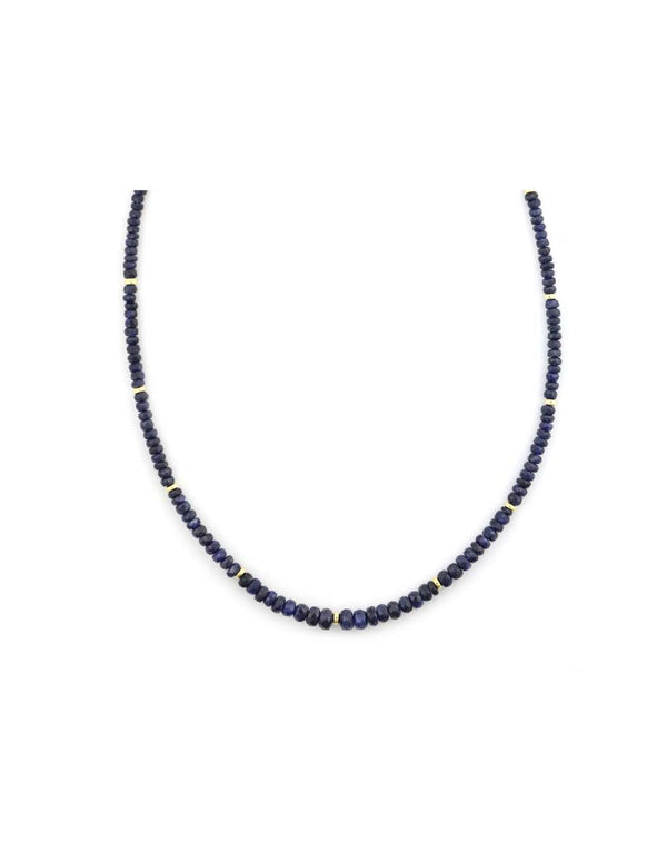 Midnight Blue Sapphire Rondelle Necklace