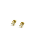 14K Gold Tiny "V" Double Marquise Diamond Studs
