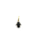 Mini 14K Gold Puffy Onyx Diamond Hamsa Charm