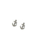 Tiny Diamond Silver Anchor Studs