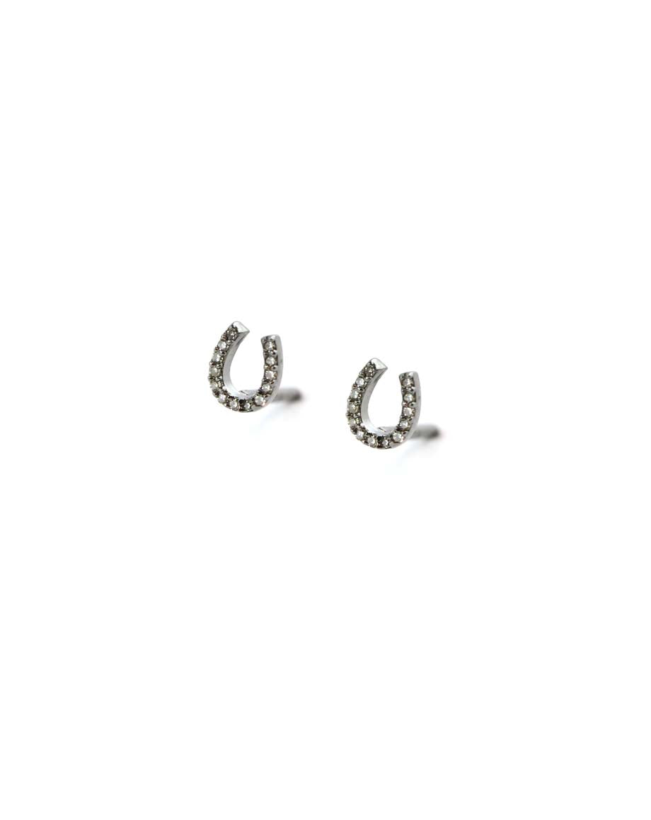 Tiny Silver horseshoe Studs