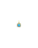 Small 14K Gold Square Turquoise Diamond Charm