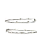 14K White Gold Multi Shape Tennis Bracelet