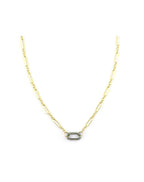 Luxe Lexi Lock Necklace: Gold-Filled Mixed Paperclip Link