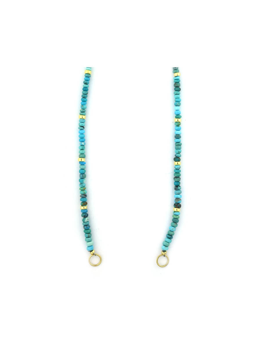 Lock Ready: Blue Green Smooth Turquoise Rondelle Strand