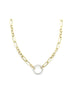 14K Gold Round + Link 17mm Lock Necklace