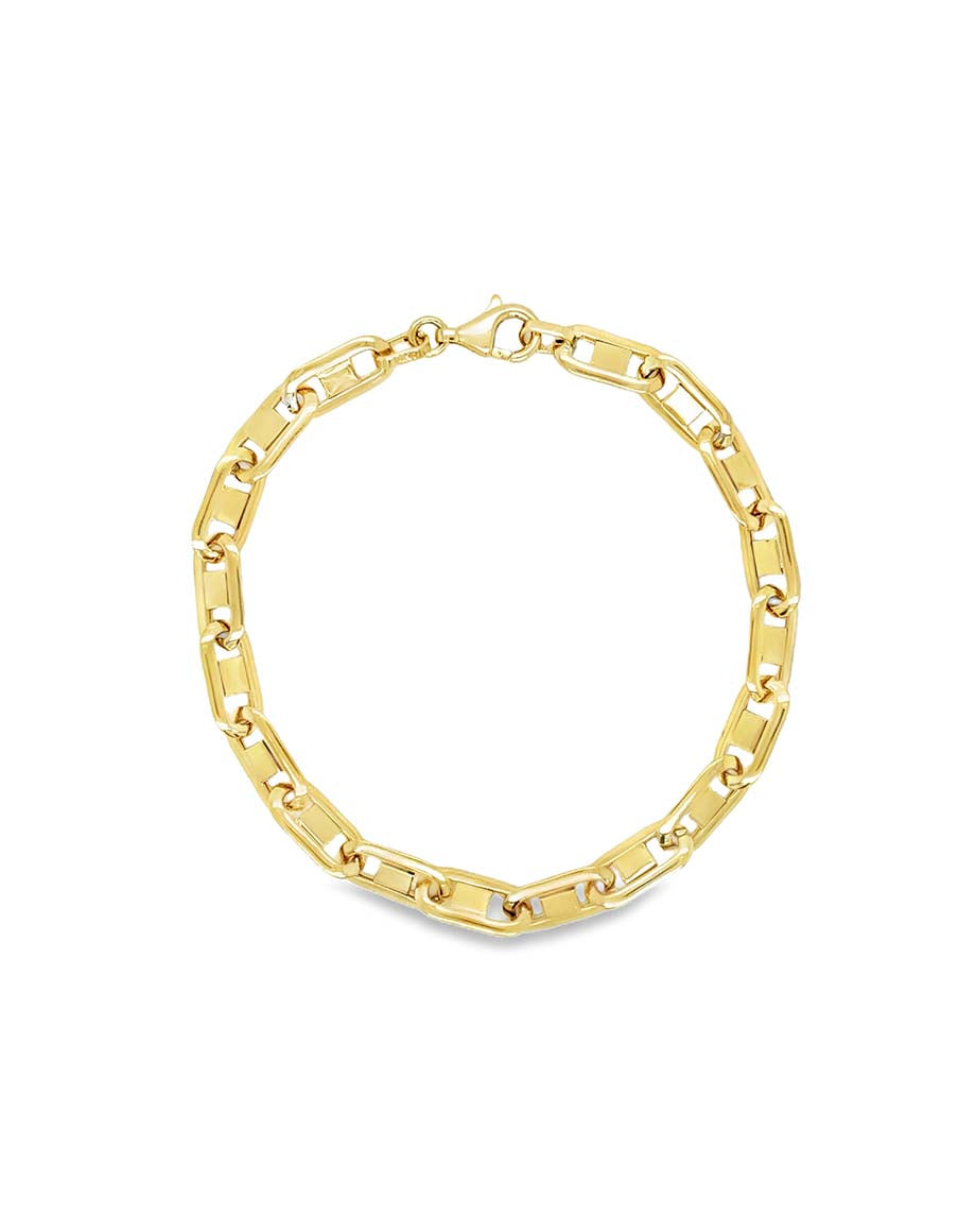 7.5" 14K Gold Modern Anchor Link Bracelet