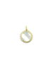 14K Gold Mother of Pearl Diamond Triangle Edge Sun Charm
