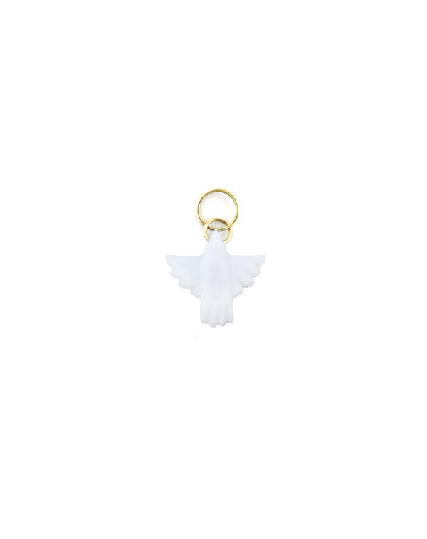 Small 14K Gold Carved Mother of Pearl Thunderbird Charm