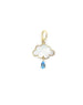 14K Gold Mother of Pearl Cloud Topaz Teardrop Charm