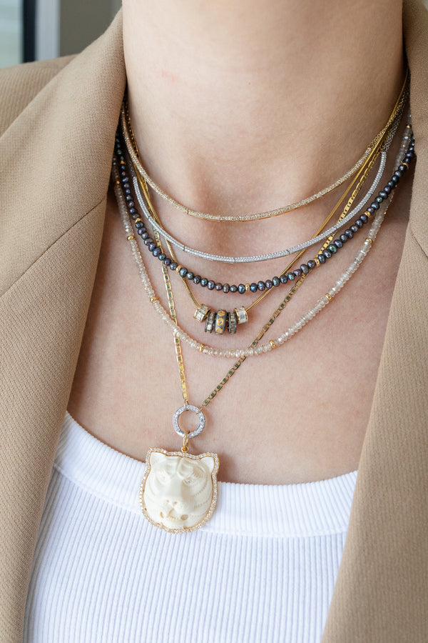 Matte Two Toned Diamond Flower Round Spacer