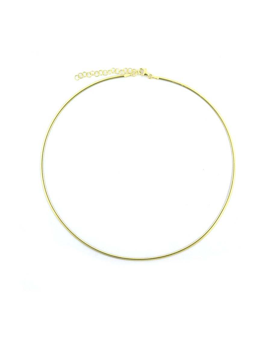 14K Gold 2mm Two Tone Reversible Omega Necklace