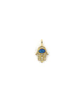 14K Gold Opal Diamond Hamsa Charm