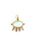 14K Gold Opal & Pink Sapphire Baguette Charm