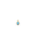14K Gold Diamond Oval Turquoise Earring Charm