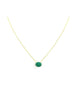 14K Gold Oval 2.5ct Emerald Necklace