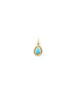 14K Gold Textured Turquoise Oval Charm