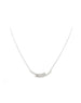 14K White Gold Overlapping Curved Bar Diamond Necklace