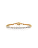 14K Gold Pave Diamond Round Disk Tennis Bracelet