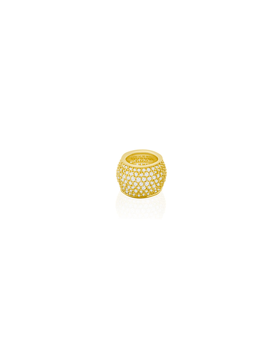 14K Gold Large Pave Diamond Donut Spacer