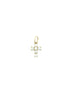 14K Gold Mini Pearl Cross Charm