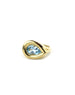 14K Gold Sideways Pear Blue Topaz Cocktail Ring