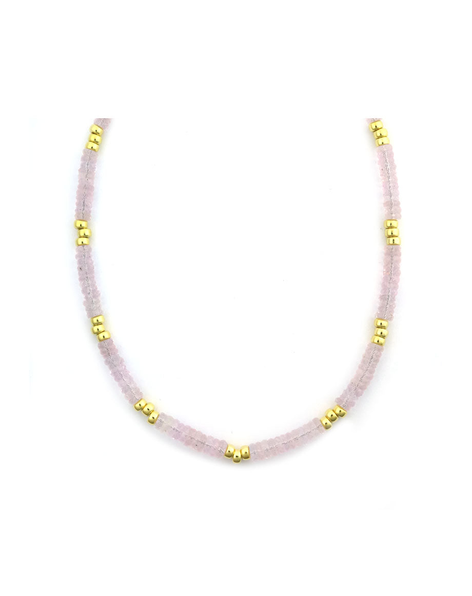 6mm Faceted Pink Morganite Rondelle Necklace