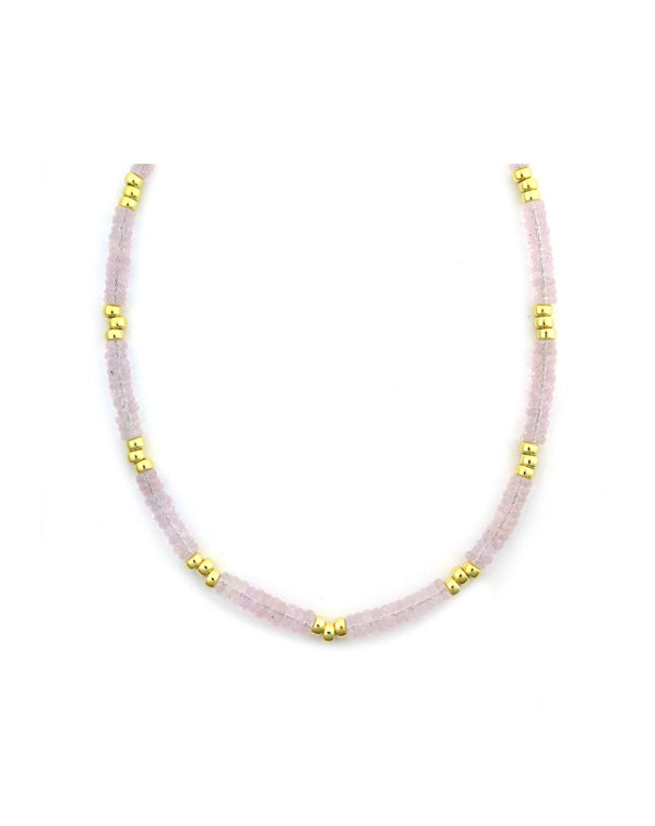 6mm Faceted Pink Morganite Rondelle Necklace