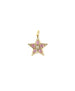 14K Matte Gold Pink Sapphire Star Charm