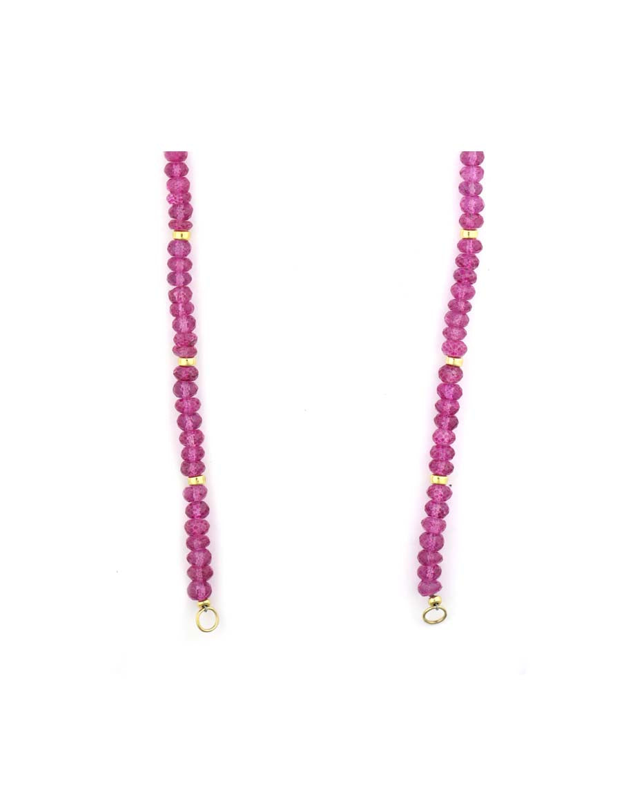 Lock Ready: Open Faceted Pink Topaz Rondelle Strand